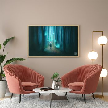 Poster Frame in living room Psd Mockup