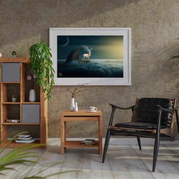 Poster Frame in living room Psd Mockup